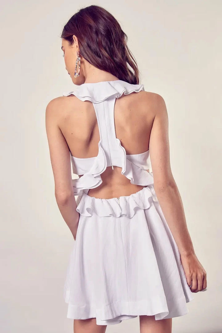 DO + BE COLLECTION Aleena Ruffle Cut Out Dress - White 11 DO + BE COLLECTION Aleena Ruffle Cut Out Dress - White