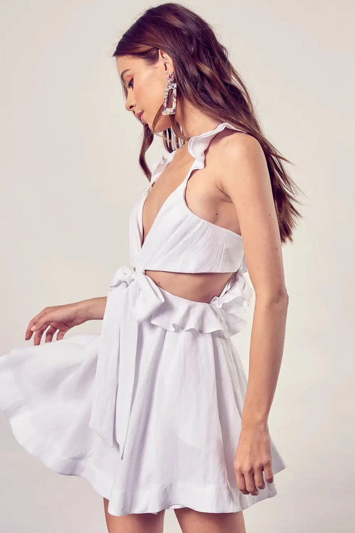 DO + BE COLLECTION Aleena Ruffle Cut Out Dress - White 12 DO + BE COLLECTION Aleena Ruffle Cut Out Dress - White