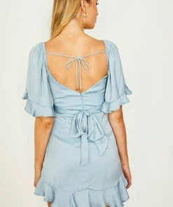 ONE & ONLY COLLECTIVE DRESSES Penny Wrap Satin Ruffle Mini Dress 17 ONE & ONLY COLLECTIVE DRESSES Penny Wrap Satin Ruffle Mini Dress