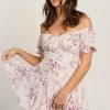 ONE & ONLY COLLECTIVE Sunny Floral Off The Shoulder Ruffle Dress DRESSES