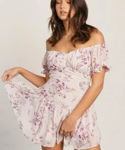 ONE & ONLY COLLECTIVE Sunny Floral Off The Shoulder Ruffle Dress DRESSES