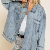POL Jet Setter Denim Studded Jacket